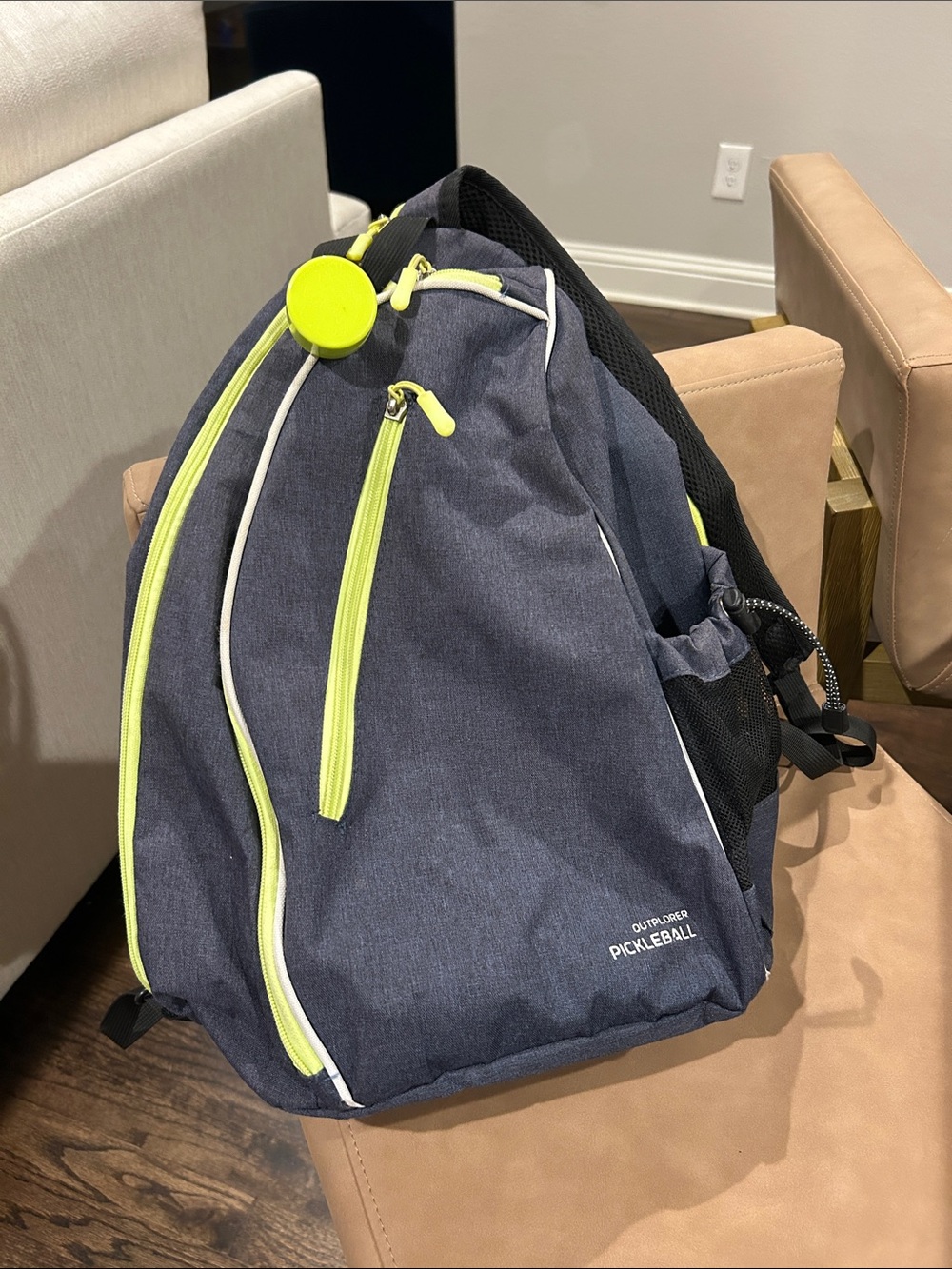 Outplorer pickleball bag  Navy Blue Backpack with Lime Accents
